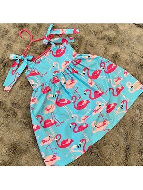 Eleanor Rose Flamingo Dress Size 6-7 Seaside